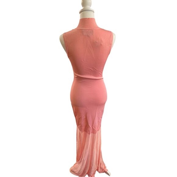 SEROYA Amine Maxi Dress in Coral Blush Size Medium Small Fabric Discoloration - Picture 6 of 11
